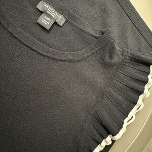 Ann Taylor Petite Tipped Ruffle Trim Shell